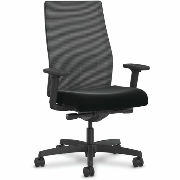 HON Ignition Seating Mid-back Task Chair - Mid Back - Black - Armrest - 1 Each