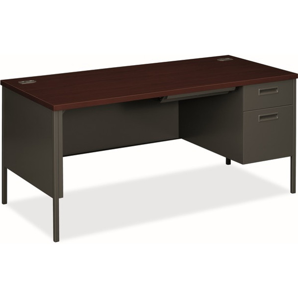 HON Metro Classic HP3265R Pedestal Desk - 66" x 30"29.5" - 5 x Box, File Drawer(s)Right Side - Square Edge - Finish: Charcoal