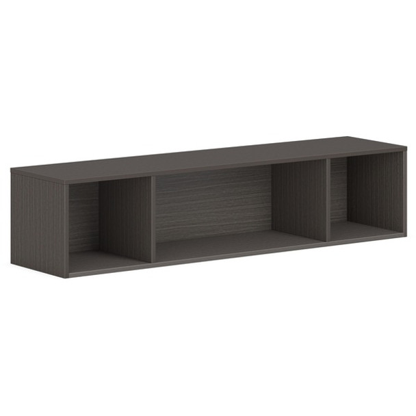 HON Mod Wall Mounted Storage | Open | 60"W | Slate Teak Finish - 60" x 14"39.8" - Finish: Slate Teak