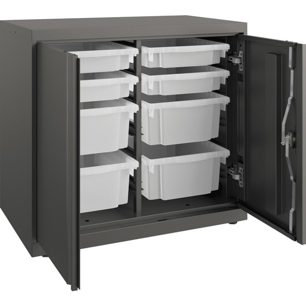HON Flagship HFMSC182830RWB Storage Cabinet - 30" x 28" - Lockable, Leveling Glide, Removable Lock, Key Lock, Modular - Charcoal - Charcoal