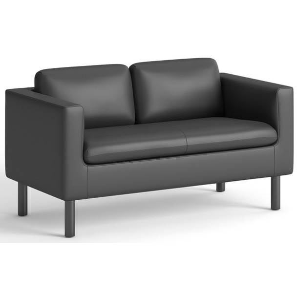 HON Parkwyn Loveseat - 53.5" x 26.8"29" - Material: Polyurethane - Finish: Black