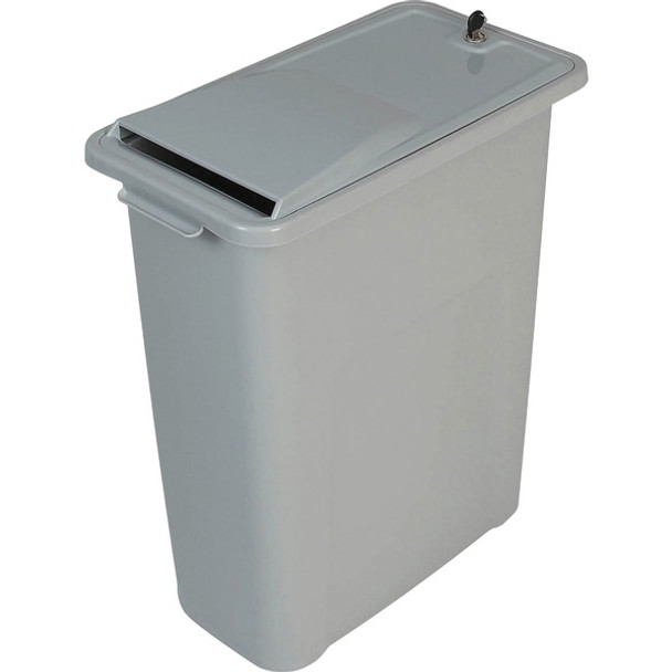 HSM 24" Lockable Shredder Bin - Tamper Proof Lid - Executive Gray