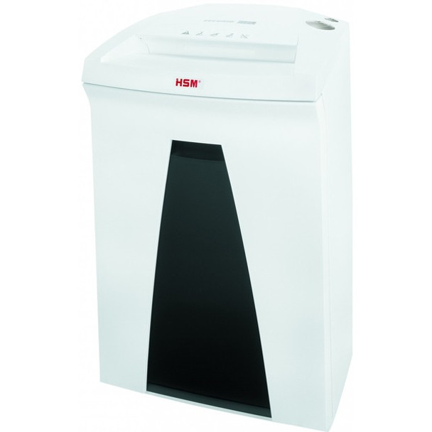 HSM SECURIO B24 - 1/16" x 5/8" - Continuous Shredder - Particle Cut - 11 Per Pass - for shredding Paper, Paper Clip, Staples, Credit Card, CD, DVD - 0.063" x 0.625" Shred Size - P-5/T-5/E-4/F-2 - 9.45" Throat - 9.20 gal Wastebin Capacity - White