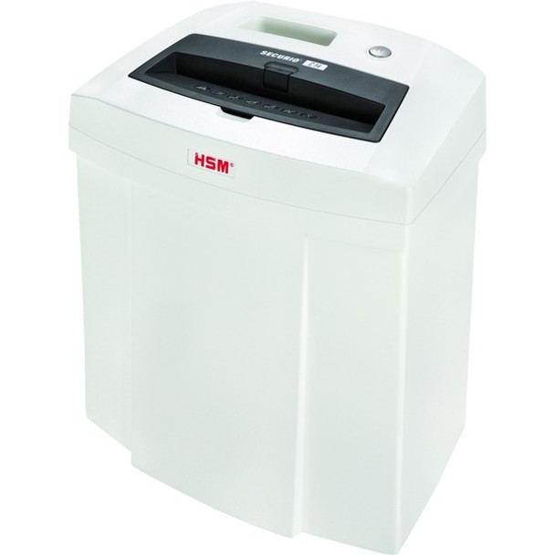 HSM SECURIO C14 - 5/32" x 1" - Particle Cut - 6 Per Pass - for shredding Staples, Paper, Paper Clip, Credit Card - 0.156" x 1" Shred Size - P-4/T-4/E-3/F-1 - 8.86" Throat - 5.30 gal Wastebin Capacity - White