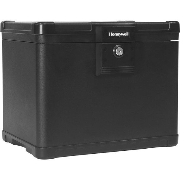 Honeywell Fire & Water Safe File Chest - 0.60 ftÃƒâ€šÃ‚Â³ - Key Lock - Water Proof, Fire Resistant - for File, USB Drive, CD, Digital Media - Internal Size 10.10" x 12.20" x 8.50" - Overall Size 12.9" x 15.9" x 12.6" - Black