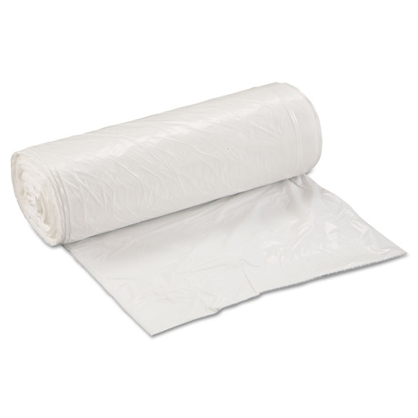 Low-Density Commercial Can Liners, Coreless Interleaved Roll, 30 gal, 0.8 mil, 30" x 36", White, 25 Bags/Roll, 8 Rolls/Carton