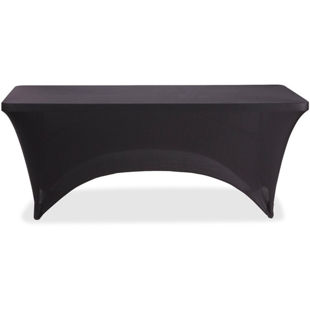 Iceberg 6' Stretchable Fabric Table Cover - Polyester, Spandex - Black - 1 Each