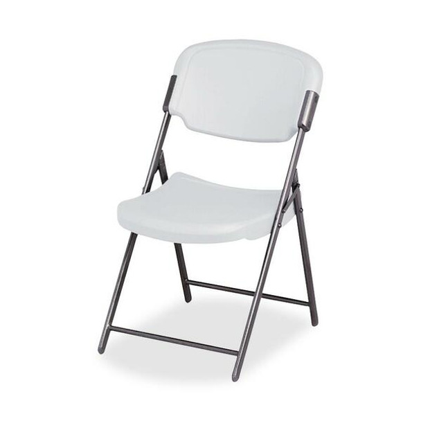 Iceberg Rough 'N Ready Folding Chair - Platinum Polyethylene Seat - Steel Frame - Platinum - 1 Each