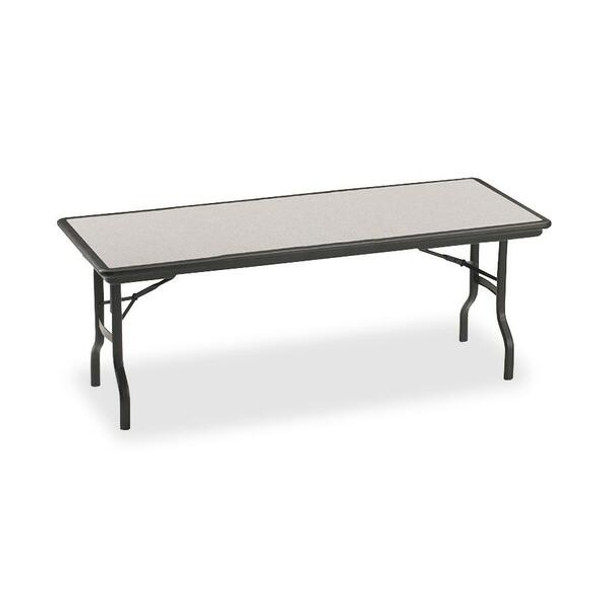 Iceberg IndestrucTable Folding Table - For - Table TopRectangle Top - 30" Table Top Length x 72" Table Top Width - 29" Height - Black, Granite, Powder Coated - Polyethylene, Resinite - 1 Each