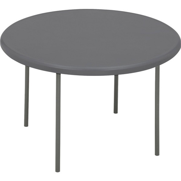 Iceberg IndestrucTable TOO 1200 Series Round Folding Table - For - Table TopRound Top - Contemporary Style x 1" Table Top Thickness x 48" Table Top Diameter - 29" Height - Assembly Required - Charcoal Gray, Powder Coated - Steel - 1 Each