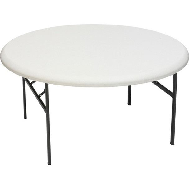 Iceberg IndestrucTable TOO 1200 Series Round Folding Table - For - Table TopRound Top - Four Leg Base x 1" Table Top Thickness x 60" Table Top Diameter - 29" Height - Platinum, Powder Coated - Steel - 1 Each