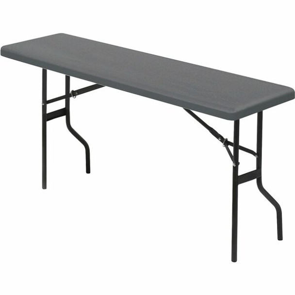 Iceberg IndestrucTable TOO 1200 Series Foldlng Table - For - Table TopRectangle Top - Contemporary Style - 72" Table Top Length x 18" Table Top Width - 29" Height - Charcoal, Powder Coated - 1 Each