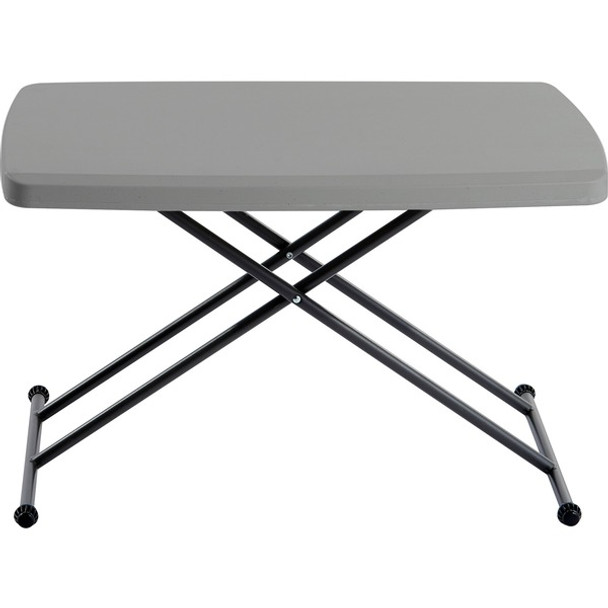 Iceberg IndestrucTable TOO Personal Folding Table - For - Table TopRectangle Top - X-shaped Base - Adjustable Height - 25" to 28" Adjustment - 30" Table Top Length x 20" Table Top Width - 28" Height - Charcoal - 1 Each