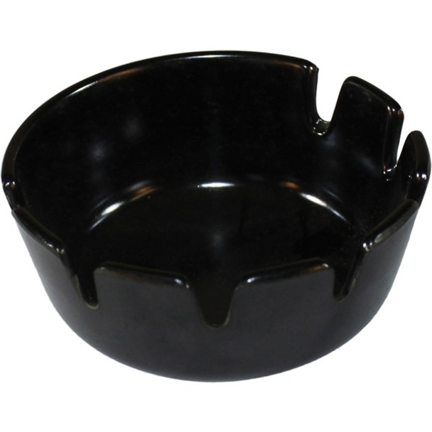 Impact Tabletop Ash Tray - Round - Heat Resistant, Lightweight - 1.8" Height x 4.8" Width - Plastic - Black - 1 Each