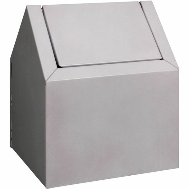 Impact Freestanding Sanitary Disposal Unit - Swing Lid - Freestanding - 11.5" Height x 9.4" Width x 9" Depth - Metal - White - 1 Each