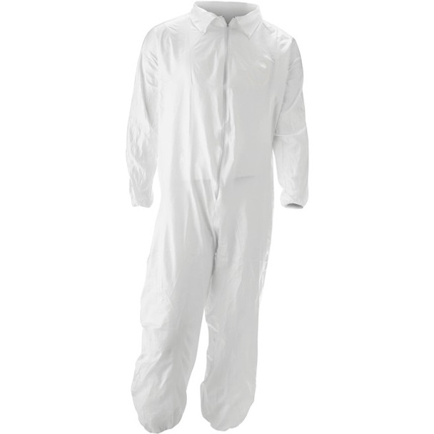 MALT ProMax Coverall - Recommended for: Chemical, Painting, Food Processing, Pesticide Spraying, Asbestos Abatement - Extra Large Size - Zipper Closure - Polyolefin - White - 25 / Carton