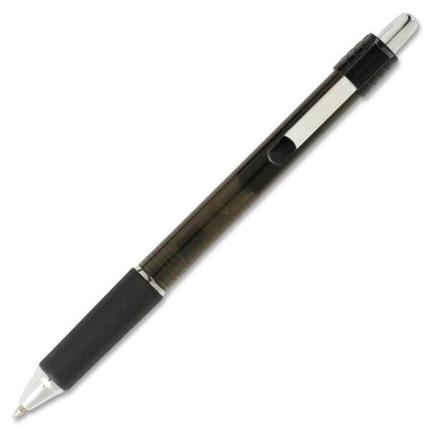 Integra Retractable Roller Gel Pen with Metal Clip - 0.7 mm Pen Point Size - Retractable - Black Gel-based Ink - Black Barrel - 1 Dozen