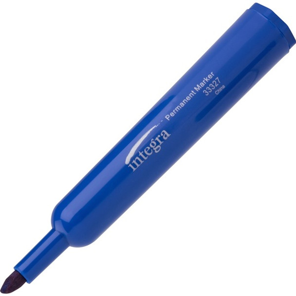 Integra Permanent Chisel Markers - Chisel Marker Point Style - Blue - 1 Dozen