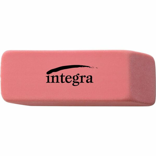 Integra Pink Pencil Eraser - Pink - 2" Width x 0.8" Height x 0.4" Depth x - 1 Each - Soft, Pliable, Latex-free