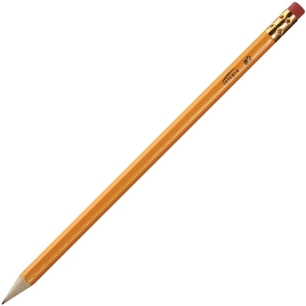 Integra Presharpened No. 2 Pencils - #2 Lead - Yellow Barrel - 12 / Dozen