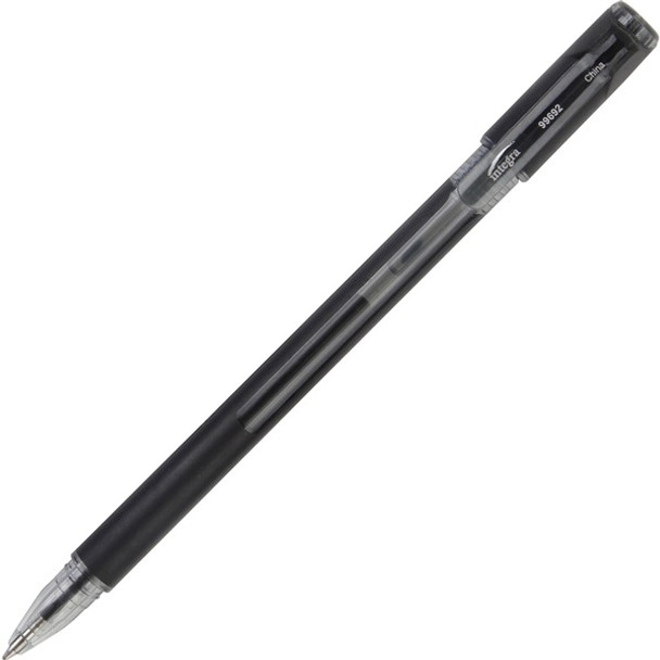 Integra Quick Dry Gel Ink Stick Pen - 0.7 mm Pen Point Size - Black Gel-based Ink - 1 Dozen