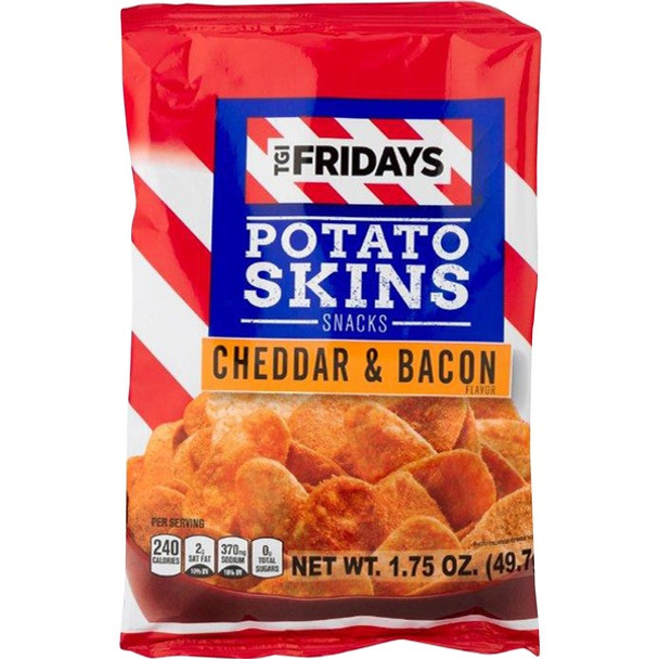 INVENTURE FOODS TGI Fridays Cheddar/Bacon Snack Chips - Trans Fat Free, Cholesterol-free, Gluten-free - Cheddar/Bacon - 1.75 oz - 55 / Carton