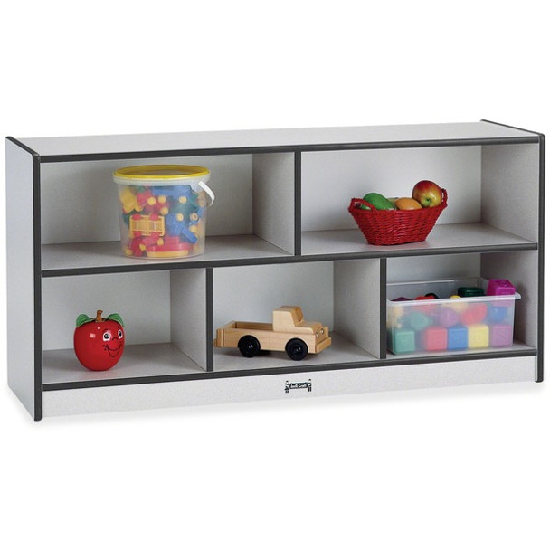 Jonti-Craft Rainbow Accents Toddler Single Storage - 24.5" Height x 48" Width x 15" Depth - Durable, Laminated - Black - Rubber - 1 Each