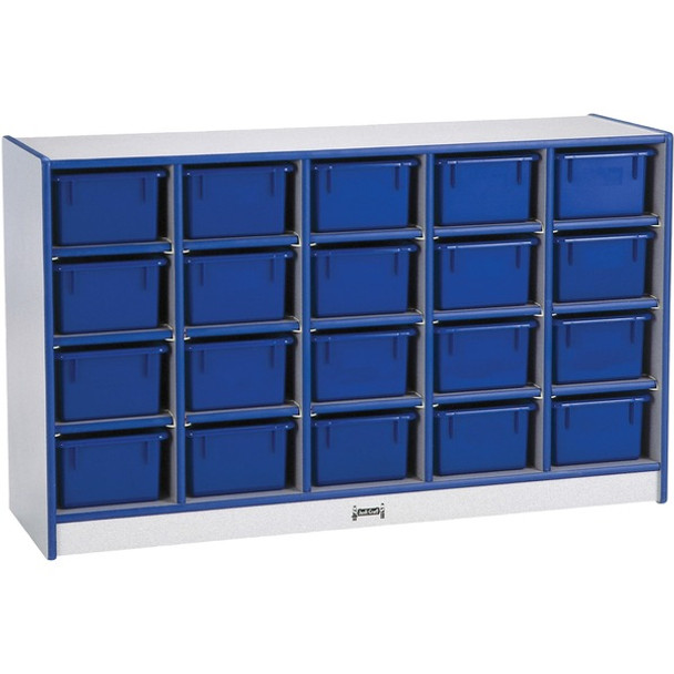 Jonti-Craft Rainbow Accents Cubbie-trays Storage Unit - 29.5" Height x 48" Width x 15" Depth - Laminated, Durable - Blue - Rubber - 1 Each