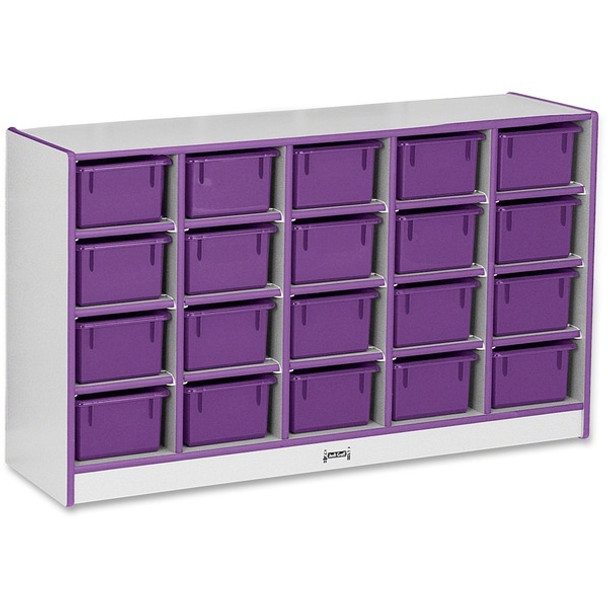 Jonti-Craft Rainbow Accents Cubbie-trays Storage Unit - 29.5" Height x 48" Width x 15" Depth - Durable, Laminated - Purple - Rubber - 1 Each