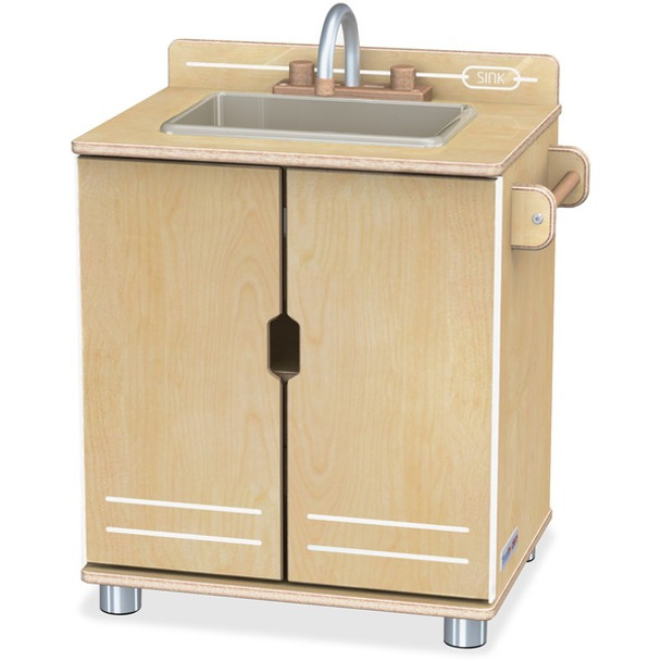 Jonti-Craft - TrueModern Play Kitchen Sink - 1 Each - Baltic - Anodized Aluminum