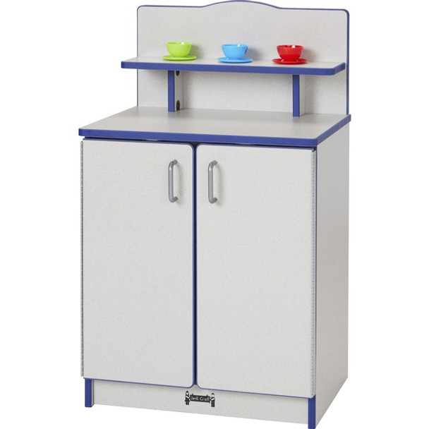Rainbow Accents - Culinary Creations Kitchen Cupboard - Blue - 1 Each - Blue, Gray, Chrome - Wood