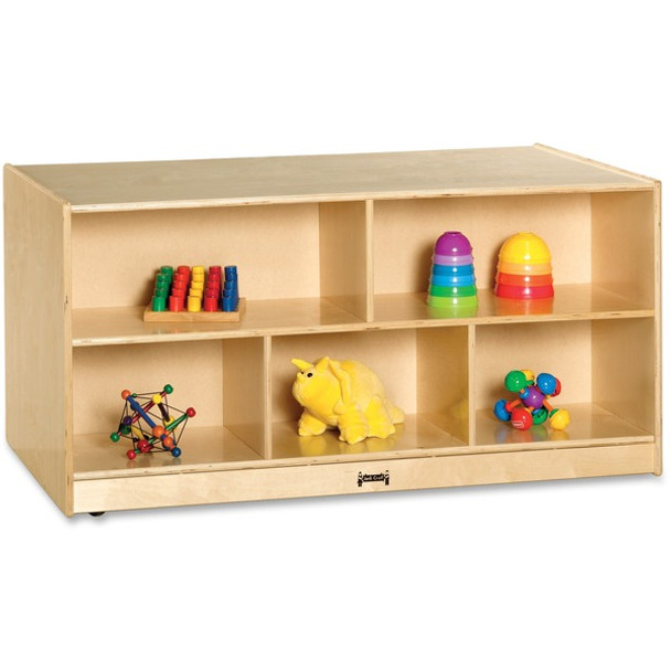 Jonti-Craft Rainbow Accents Toddler Double-sided Storage Shelf - 24.5" Height x 48" Width x 28.5" Depth - Durable, Yellowing Resistant, Rounded Corner - UV Acrylic - Baltic - Hard Rubber - 1 Each