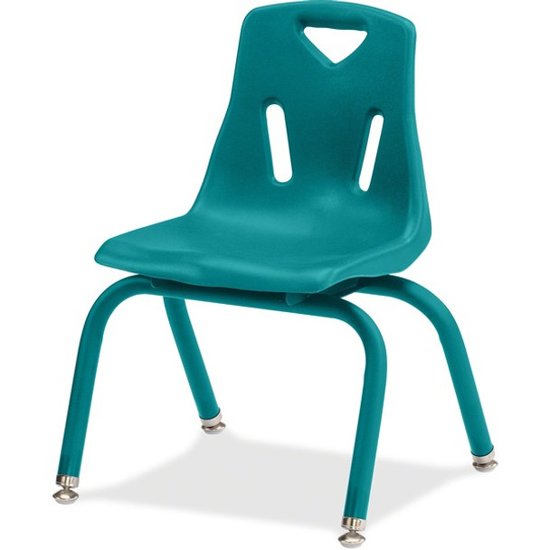 Jonti-Craft Berries Plastic Chairs with Powder Coated Legs - Teal Polypropylene Seat - Powder Coated Steel Frame - Four-legged Base - Teal - 1 Each