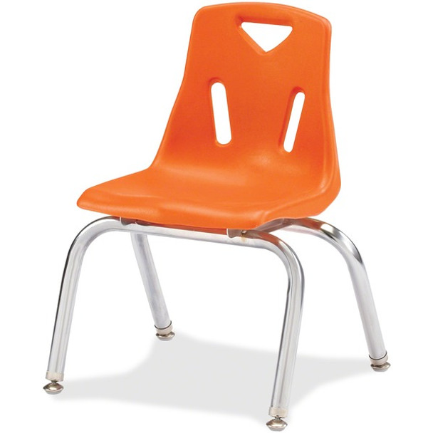 Jonti-Craft Berries Plastic Chairs with Chrome-Plated Legs - Orange Polypropylene Seat - Steel Frame - Four-legged Base - Orange - 1 Each