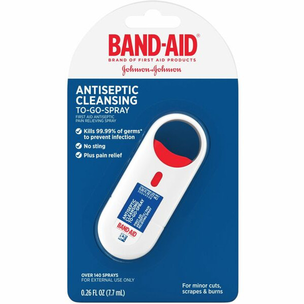Band-Aid Antiseptic Cleansing To-Go Spray - For Cut, Scrape, Burn - 0.26 fl oz - 1 Each