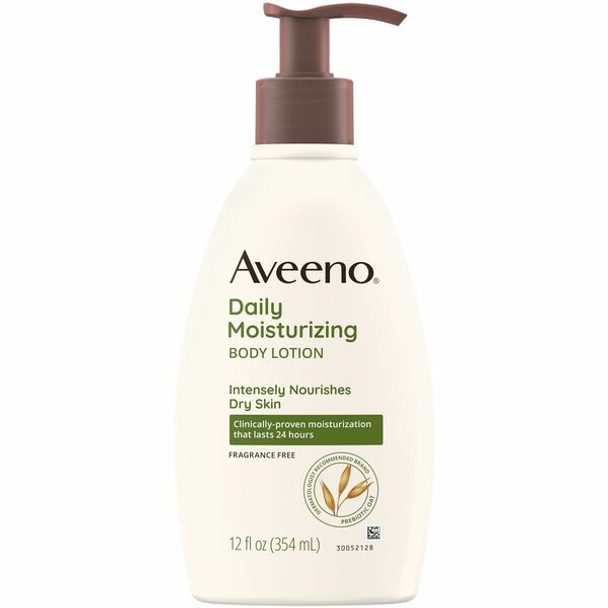 Aveeno&reg; Daily Moisturizing Lotion - Lotion - 12 oz (340.2 g) - Non-fragrance - For Dry, Sensitive Skin - Non-greasy, Non-comedogenic, Hypoallergenic, Absorbs Quickly - 1 Each