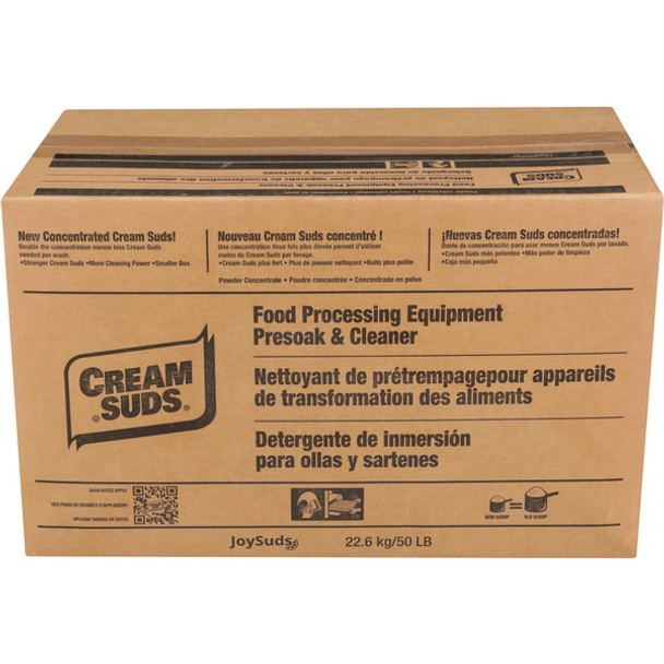 JoySuds Cream Suds Food Equipment Cleaner - Concentrate - 800 oz (50 lb) - 1 / Carton - Brown