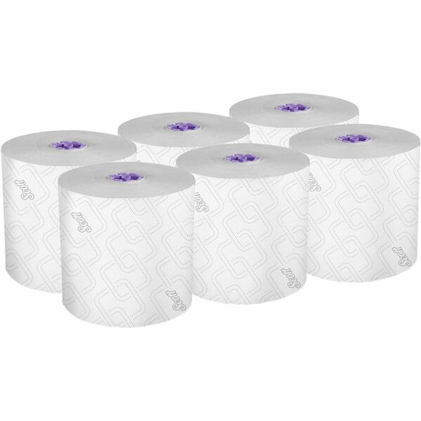 Scott Essential High Capacity Hard Roll Paper Towels with Absorbency Pockets - 8" x 950 ft - 1.75" Core - White - Nonperforated, Absorbent, Hygienic - 6 / Carton