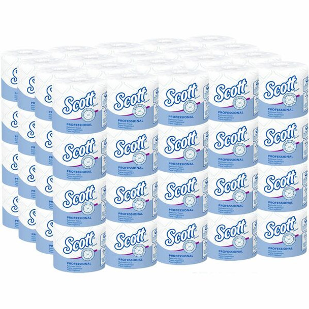 Scott Professional Standard Roll Toilet Paper with Elevated Design - 2 Ply - 4" x 4" - 550 Sheets/Roll - White - Absorbent - 80 / Carton