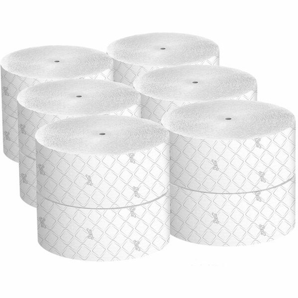 Scott Coreless High-Capacity Jumbo Roll Toilet Paper with Elevated Design - 2 Ply - 3.78" x 1150 ft - White - Fiber - Coreless, Non-chlorine Bleached - For Bathroom - 12 / Carton