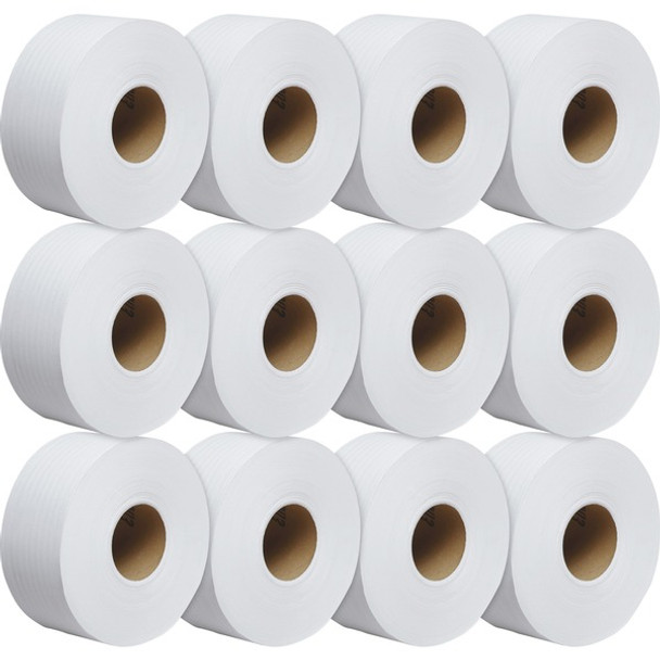 Scott JRT Jr Jumbo Roll Bath Tissue - 1 Ply - 3.55" x 2000 ft - White - Fiber - For Bathroom - 12 / Carton