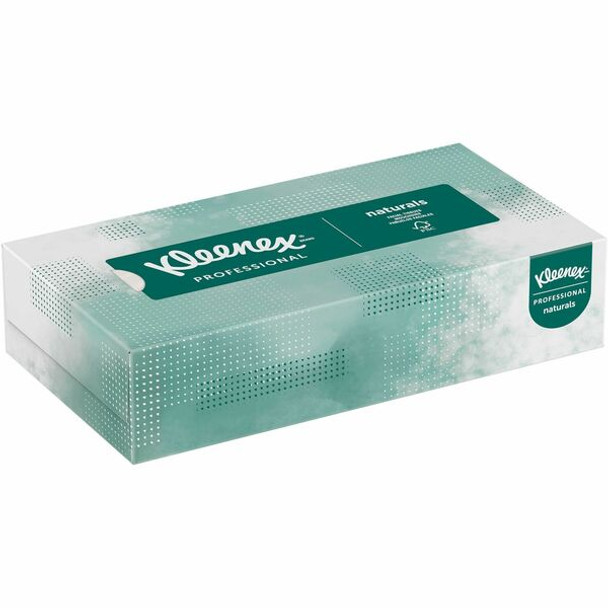 Kleenex Professional Naturals Facial Tissue for Business - 8.30" x 7.80" - White - Fiber - Soft - For Office, Restroom - 125 / Box