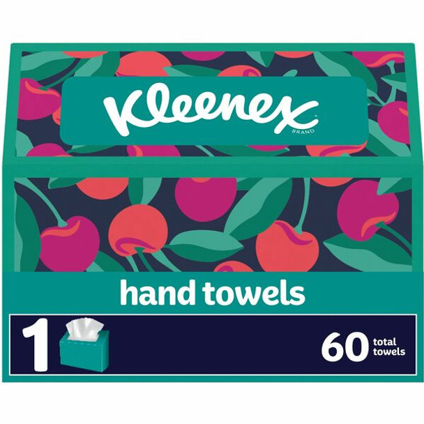 Kleenex Disposable Hand Towels - 1 Ply - 8" x 9.10" - White - Paper - Disposable, Ink-free, Dye-free, Fragrance-free, Hygienic - For Hand, Bathroom - 60 Per Box - 1 / Box