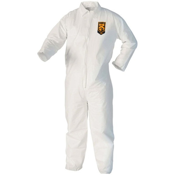 Kleenguard A40 Coveralls - Zipper Front - Extra Large Size - Liquid, Flying Particle Protection - White - Comfortable, Zipper Front, Breathable - 25 / Carton