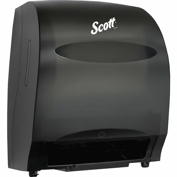 Scott Essential Automatic Hard Roll Towel Dispenser - Touchless Dispenser - 15.8" Height x 12.7" Width x 9.6" Depth - Black - Durable, Key Lock, Jam Resistant, Emergency Feed Knob, Spring Lock - 1 / Carton