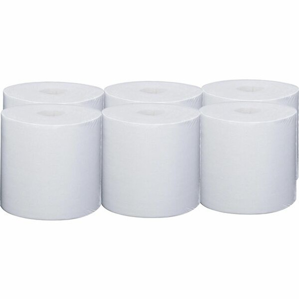 Wypall PowerClean WetTask Wipers for Disinfectants, Sanitizers & Solvents - 9" Length x 5.75" Width - 250 / Roll - 6 / Carton - White