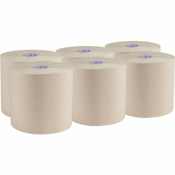 Scott Essential 100% Recycled Hard Roll Towels - 8" x 700 ft - 4200 Sheets - Brown - Absorbent - For Hand, Employee, Guest - 6 / Carton