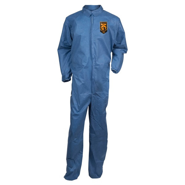 Kleenguard A20 Coveralls - Zipper Front, Elastic Back, Wrists & Ankles - Extra Large Size - Flying Particle, Contaminant, Dust Protection - Blue - Zipper Front, Elastic Wrist & Ankle, Breathable, Comfortable - 24 / Carton