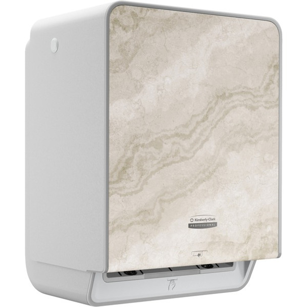 Kimberly-Clark Professional ICON Auto Roll Towel Dispenser - Touchless Dispenser - 16.5" Height x 12.4" Width x 10.2" Depth - Warm Marble - Automatic, Hinged, Jam-free, Key Lock, Push Button, Long Lasting - 1 Each