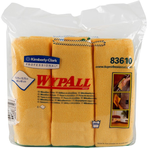Wypall Microfiber Cloths - General Purpose - 15.75" Length x 15.75" Width - 6 / Pack - Yellow
